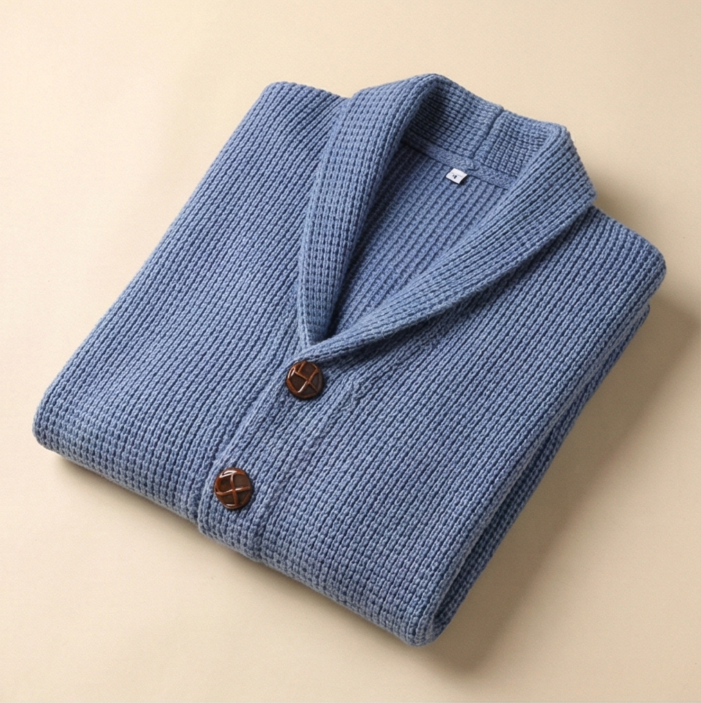 Heritage Buttoned Cardigan – Ice Blue