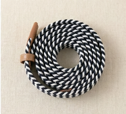 Braided Stretch Belt - Black & White