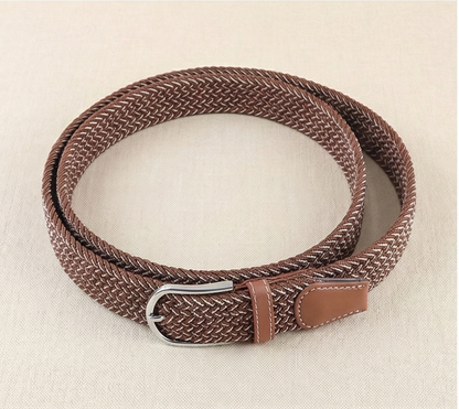 Braided Stretch Belt – Heritage (Brown & White)