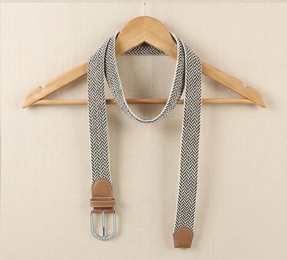 Braided Stretch Belt – Heritage (White & Black)