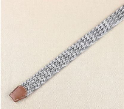 Braided Stretch Belt – Heritage (Light Grey & White)