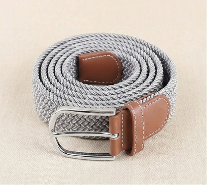Braided Stretch Belt – Heritage (Light Grey & White)