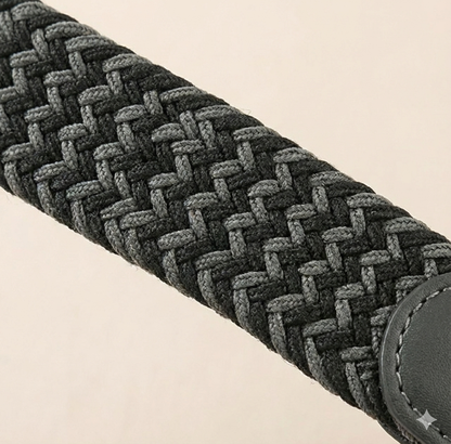 Braided Stretch Belt - Grey &  Onyx Black