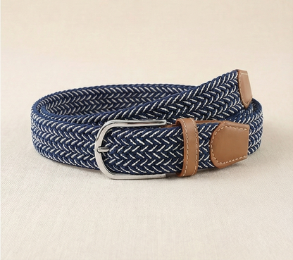 Braided Stretch Belt – Heritage (Navy & White)