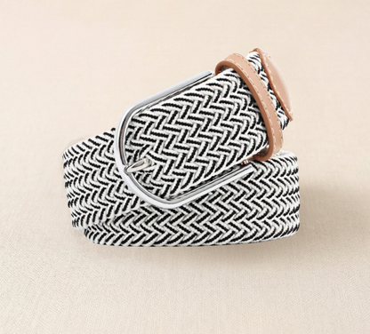 Braided Stretch Belt – Heritage (White & Black)