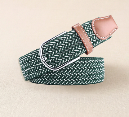 Braided Stretch Belt – Heritage (Green & White)