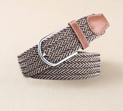 Braided Stretch Belt – Heritage (Brown-Beige)