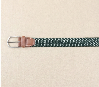 Braided Stretch Belt – Heritage (Green & White)