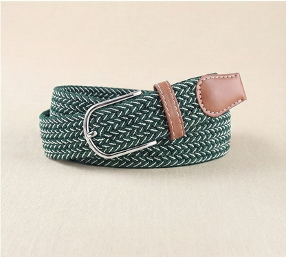 Braided Stretch Belt – Heritage (Green & White)