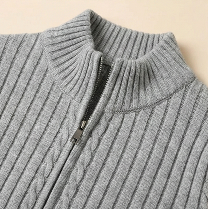 Heritage Zip Knit Sweater – Grey