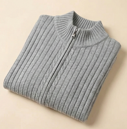 Heritage Zip Knit Sweater – Grey