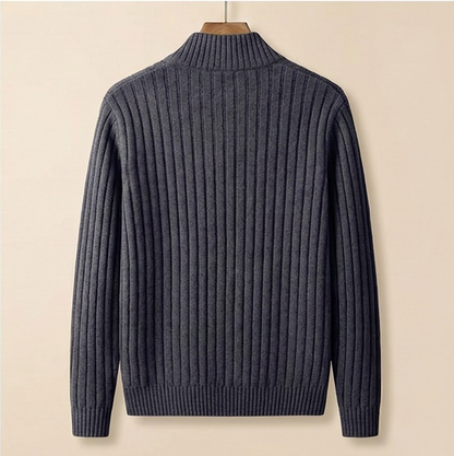 Heritage Zip Knit Sweater – Dark Grey
