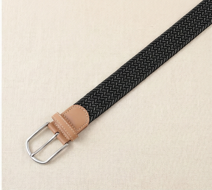 Braided Stretch Belt – Heritage (Black & Grey)