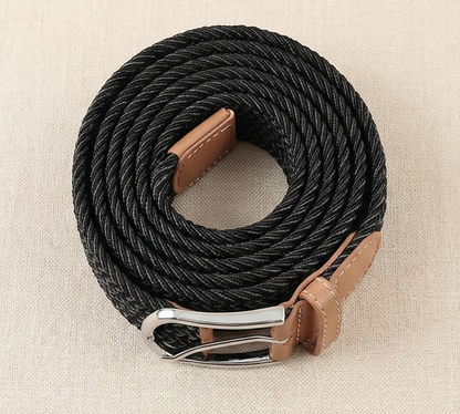 Braided Stretch Belt – Heritage (Black & Grey)