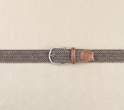 Braided Stretch Belt – Heritage (Brown-Beige)