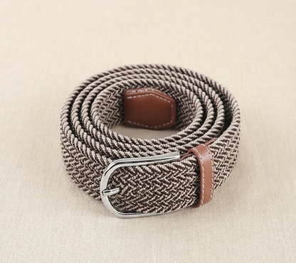 Braided Stretch Belt – Heritage (Brown-Beige)