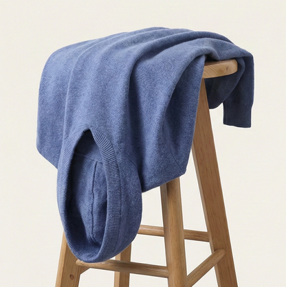 Gentry Cashmere-Inspired Hoodie - Blue