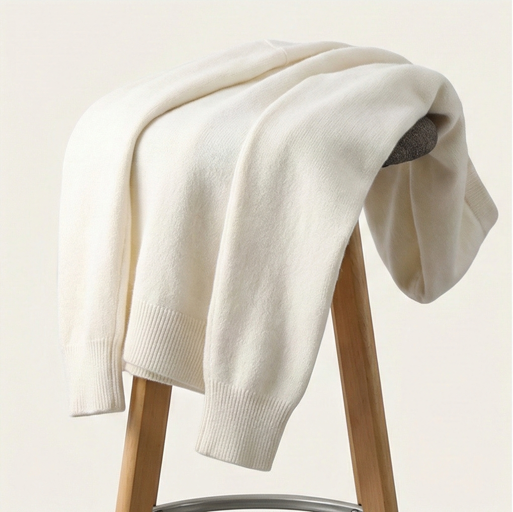 Gentry Cashmere-Inspired Hoodie - Cream White