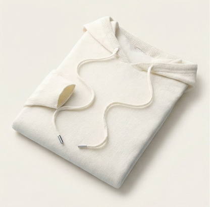 Gentry Cashmere-Inspired Hoodie - Cream White