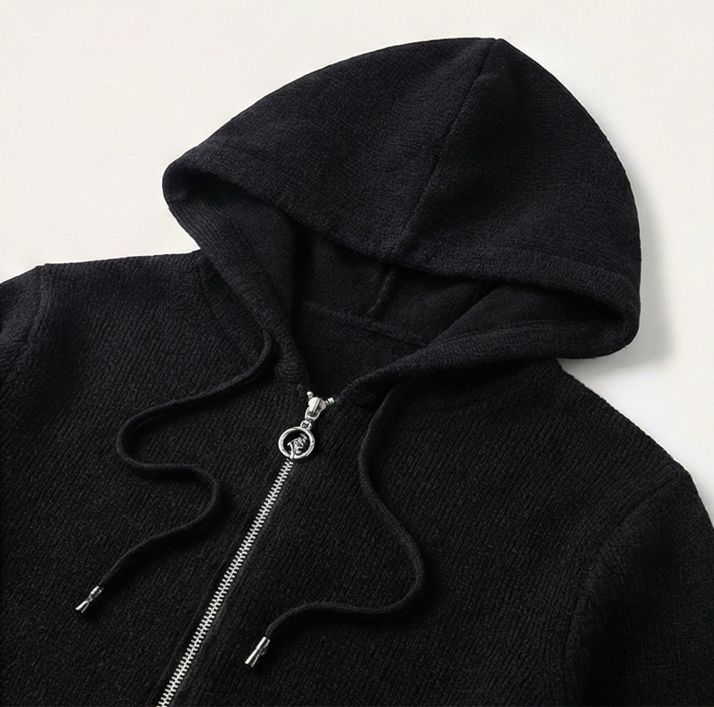 Heritage Zip Hoodie – Carbon Black