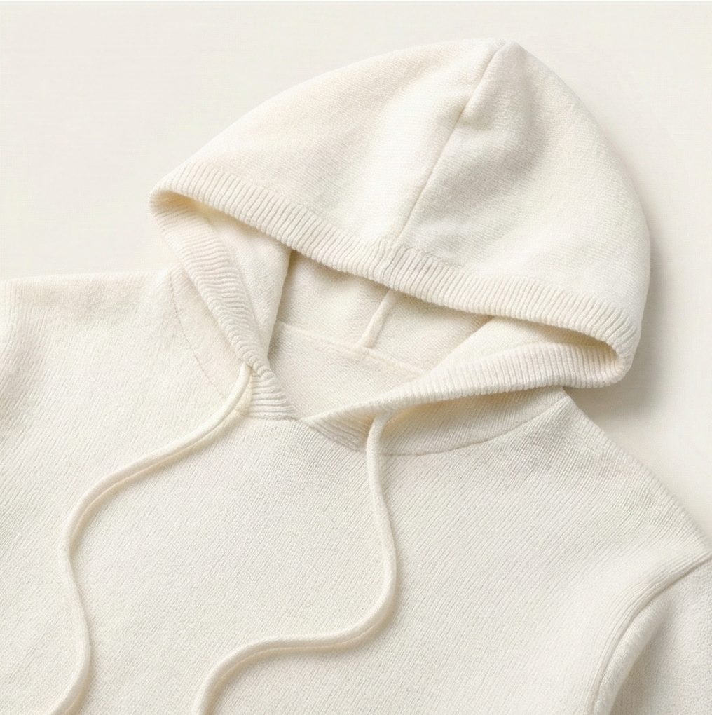 Gentry Cashmere-Inspired Hoodie - Cream White