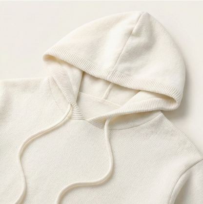Gentry Cashmere-Inspired Hoodie - Cream White
