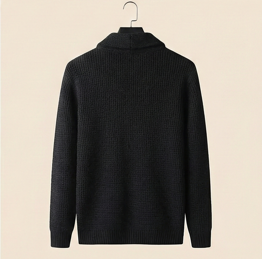 Heritage Buttoned Cardigan – Midnight Black