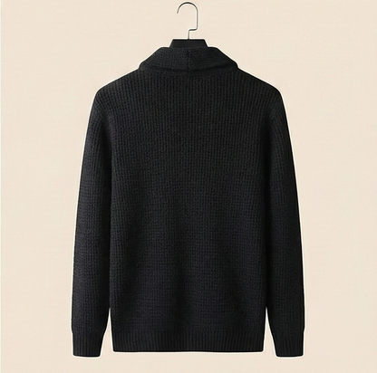 Heritage Buttoned Cardigan – Midnight Black