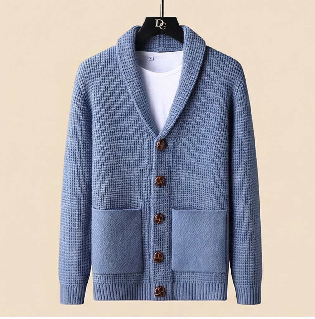 Heritage Buttoned Cardigan – Ice Blue