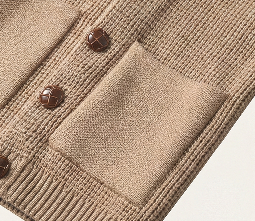 Heritage Buttoned Cardigan - Beige/Khaki