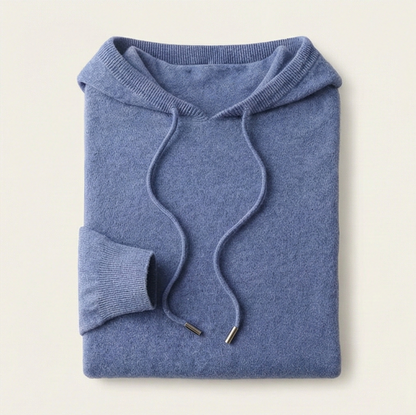 Gentry Cashmere-Inspired Hoodie - Blue