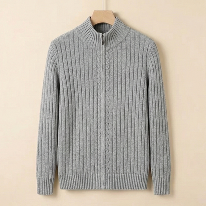 Heritage Zip Knit Sweater – Grey
