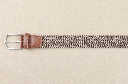 Braided Stretch Belt – Heritage (Brown-Beige & Navy)
