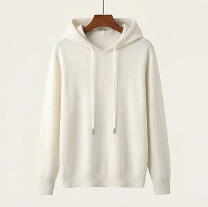 Gentry Cashmere-Inspired Hoodie - Cream White