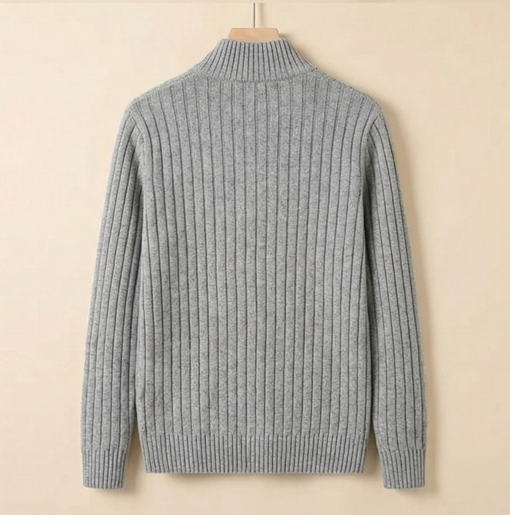 Heritage Zip Knit Sweater – Grey