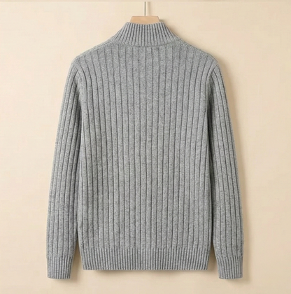 Heritage Zip Knit Sweater – Grey