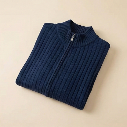 Heritage Zip Knit Sweater – Oxford Blue