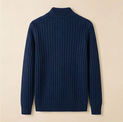 Heritage Zip Knit Sweater – Oxford Blue