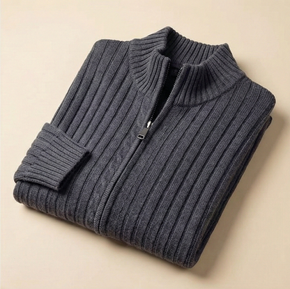 Heritage Zip Knit Sweater – Dark Grey