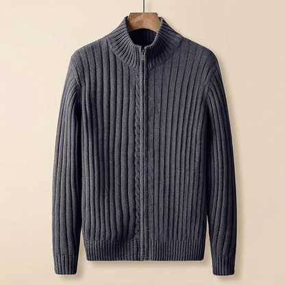 Heritage Zip Knit Sweater – Dark Grey